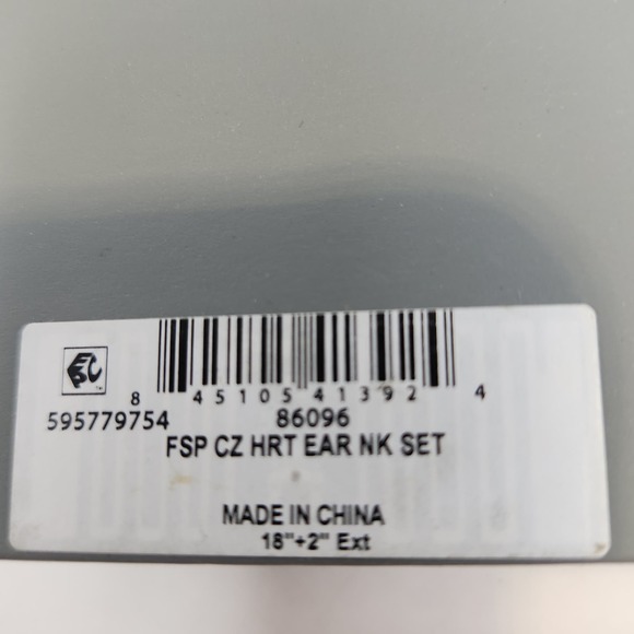 Believe by Brilliance Heart Necklace Earring Set Silver Plated Cubic Zirconia - Picture 5 of 5